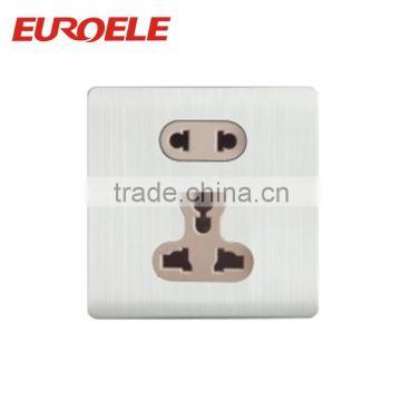 British standard white aluminum faceplate electric 2 pin and 3 pin electrical wall socket switch