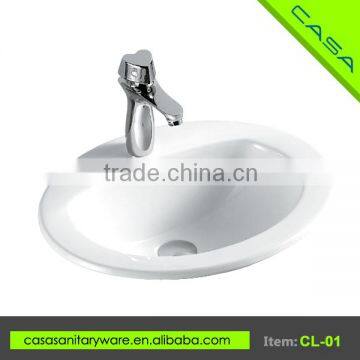 Latest style white ceramic customized solid surface sink