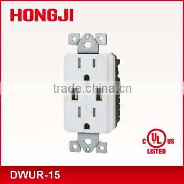 USB Charger 4.0A 5VDC with 15A Duplex Receptacle