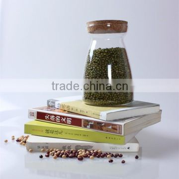 Transparent Unique Food Safety Custom Decorative Glass Storage Jar Container With Cork Lid                        
                                                Quality Choice