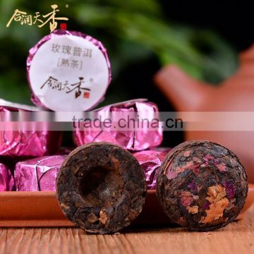 organic private label rose flower fermented pu er shu tea