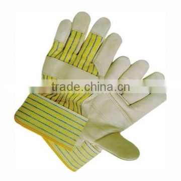 Cow grain leather patched palm working glove