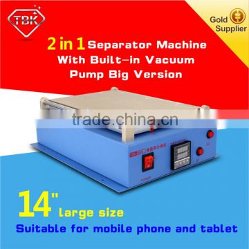 TBK 14inch big size LCD separator machine built-in vacuum pump screen separating machine for iphone samsung ipad normal screen