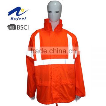 safety orange rain coat