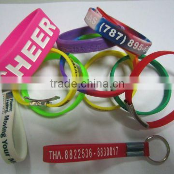 logo embossed silicone wristbands