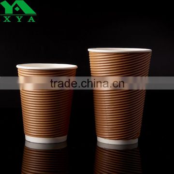 16oz customize logo disposable coffee paper cups ripple wall