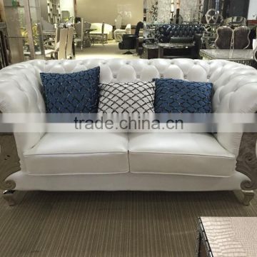 2015 newest white genuine leather sofa designs for living room furniture SF065