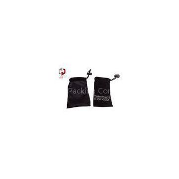 12 * 6 cm Black Printed Velvet Drawstring Bag For Gift Custom