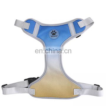 Wholesale fashion gradient double-layer reflective easy walk dog safety strap harness