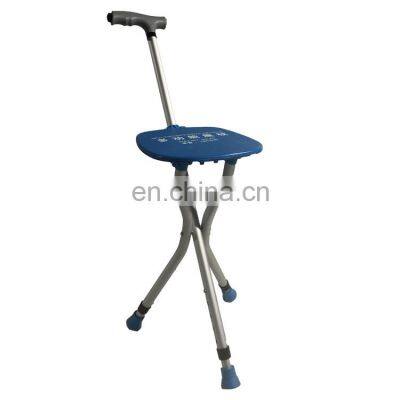 1pc Portable Folding Walking Stick Chair For Elderly Adjustable