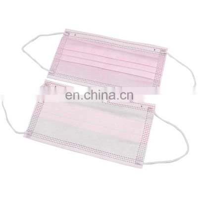 3 Ply Disposable Protective Mask Ffp2 Dust Protecting Pink Non-woven Disposable Face Mask