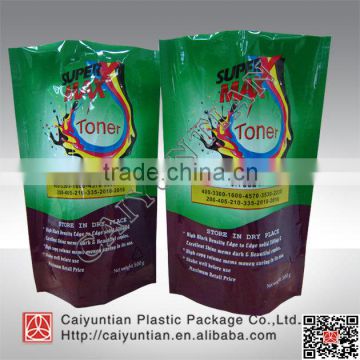 aluminium foil lined with plastic moisture barrier stand up pouch doypack bags packaging for toner powder