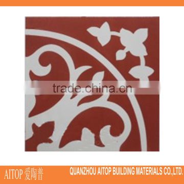 Red flower puzzle texture high quality wholesale cement material tiles 200x200mm for interior decor cement tiles full cement