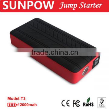 SUNPOW T3 type auto jump starter portable power bank 12000mah