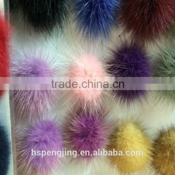 Hand made colorful mink pompon