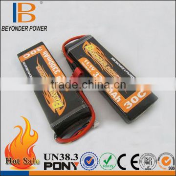 China factory hottest export solar battery 2300mah with excellent discharge for RC airplane and helicopter battery