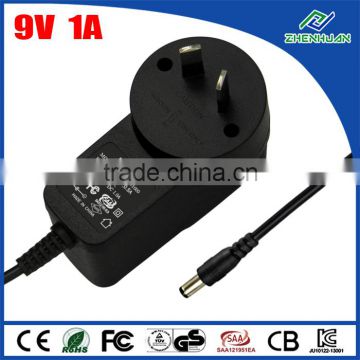 9W Electrical Plug Adapter 9V 1A Power Supplies DC With CE KC Certification