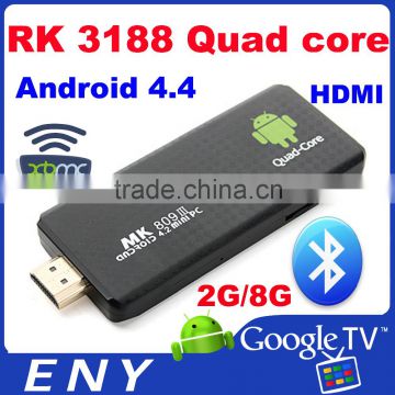 RK3188 Quad Core CortexA9 1.8GHz 2GB 8GB Bluetooth Quad Core Google H.264 Android Mini PC MK809 III