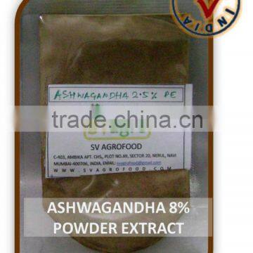 Withania Somnifera Extract, Ashwagandha Extract, withanolides 1.5%, 2.5%. 4.5%, 5%