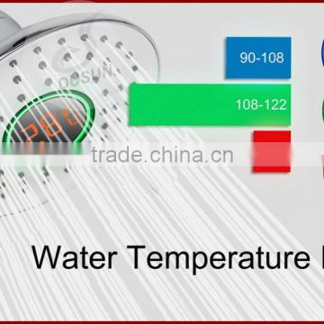 2016 New fashion digital temperature Smart Home Temperature & Water Consumption Shower Head