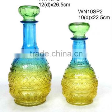 WN10P2 glass wine bottle painted with color