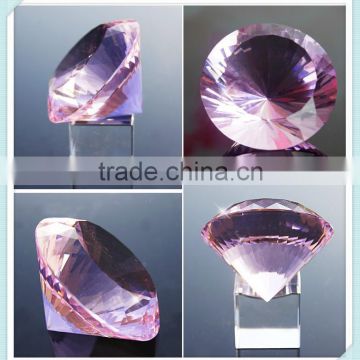 Diamond Cut Glass Diamond Shaped Cheap Colorful Glass Paperweight For Holiday Decoration&Gift