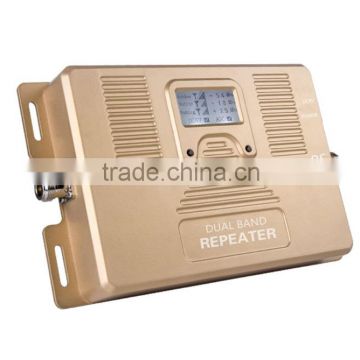 2016 dual band 900&2100mhz 2g/3g/4g mobile signal repeater with LCD screen