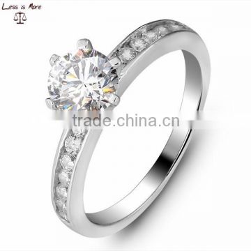 2015 Latest 925 Silver Plating Platinum Ring Heart Shape Wedding Ring