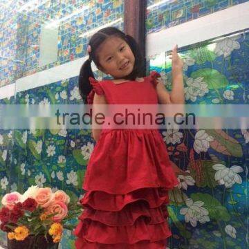 2013 latest girl party wear western dress Wholesale kids party wear red puffy dresses for teenagers IRL picture