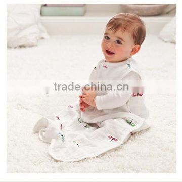 Short sleeves 100% cotton muslin baby sleeping bags