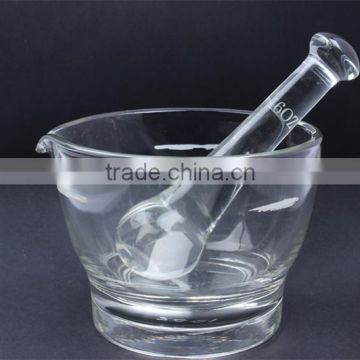 16OZ china factory new product large capacity glass mortar and pestle for kitchenware wholesale