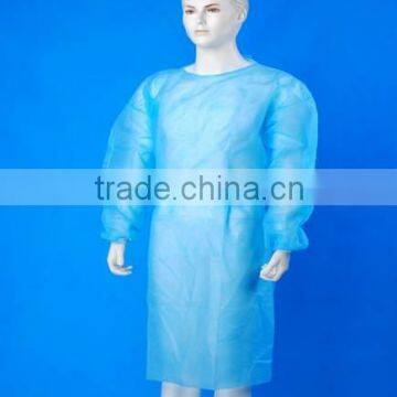Surgical gown with knit cuffs