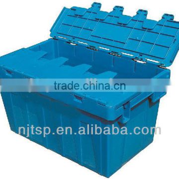 Container attached with foldable lid