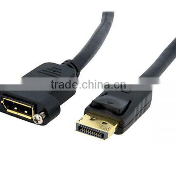 3ft DisplayPort Panel Mount Cable - F/M - 1 x DisplayPort Male - 1 x DisplayPort Female - Black
