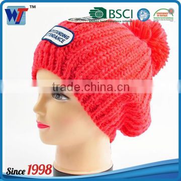 High Quality Pom Pom Cheap Custom Winter Hat Knitted Beanie Knitted Hat