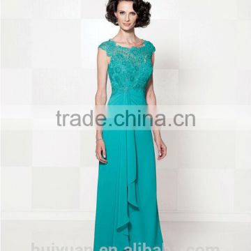 elegant cap sleeve chiffon lace A-line round neck mother bridal dream dress