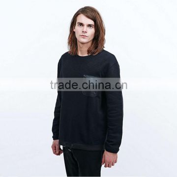 OEM winter chest zipper pocket hoodies mens hoodie wholesale