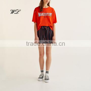 2017 Wholesale fashion summer woman t-shirt cotton woman clothing