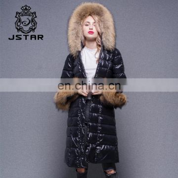 China manufacturer custom fashion style warm feather inside hood down jacket for winters