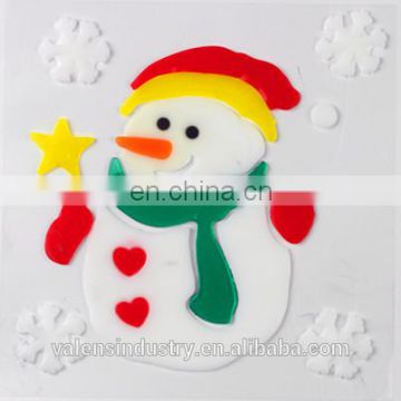Factory Direct OEM Wholesale Customized No Glue Easily Peel off Gel Gem Santa Claus Christmas Window Sticker