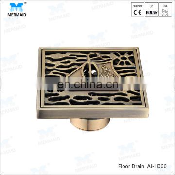4 inch antique bronze square floor drain anti-odor drain cover