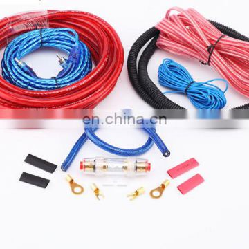 High quality frosted and transparent Car Amplifier installation Wiring Kit with nylon sleeve,audio amplifier kit