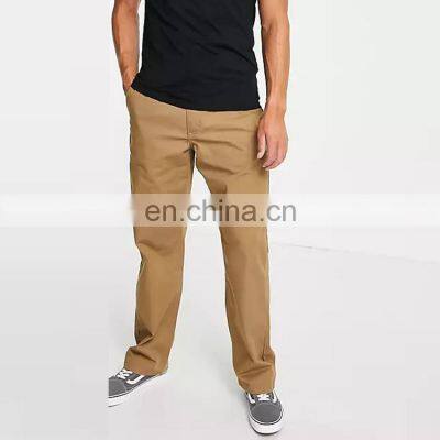 High Quality Custom Breathable men's trousers 100% cotton khaki  with side pockets Pant