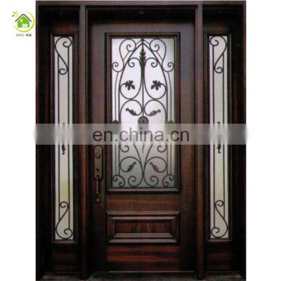 Interior wrought iron entrance door glass price