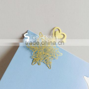 Snowflake metal etching bookmark design from China