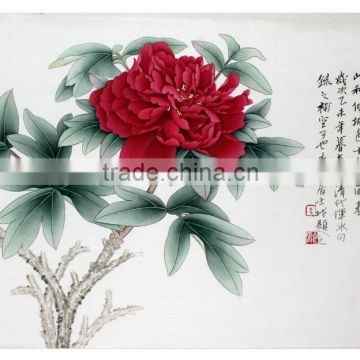 Antique Chinese culture Silk base material Paintings Heze Peony Painting