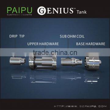 2015 Paipu GeniusTank atomizer Organic Cotton coils GeniusTank stainless Tank