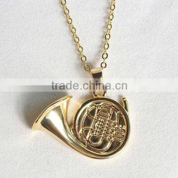 18k Gold plated and platina plated Horn necklace