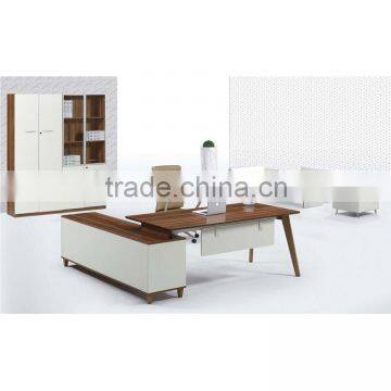 2015 Hot Selling MFC Morden Office Desk with Long Side Cabinet