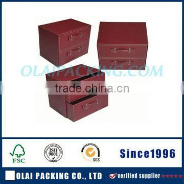 practical large capacity leather box for hamper with drawer